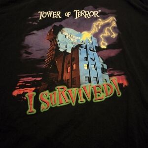 Disneyland Paris I Survived Tower Of Terror T-Shirt Adults Large Black Disney LN